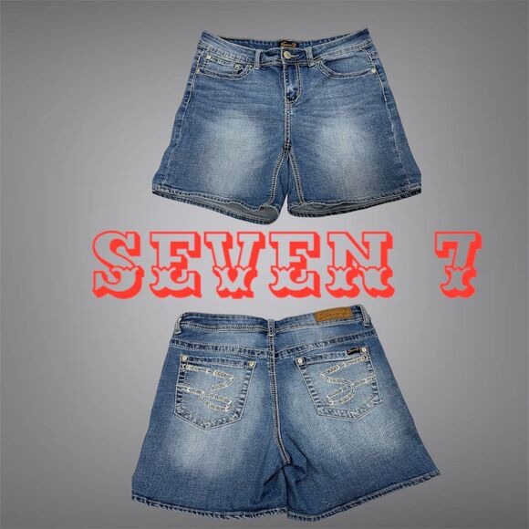Seven7 Women's Shorts with Embroidered Pockets Size 12 - Picture 2 of 10